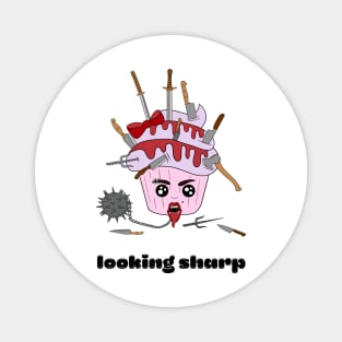 Cute and creepy Halloween cup cake - looking sharp Magnet